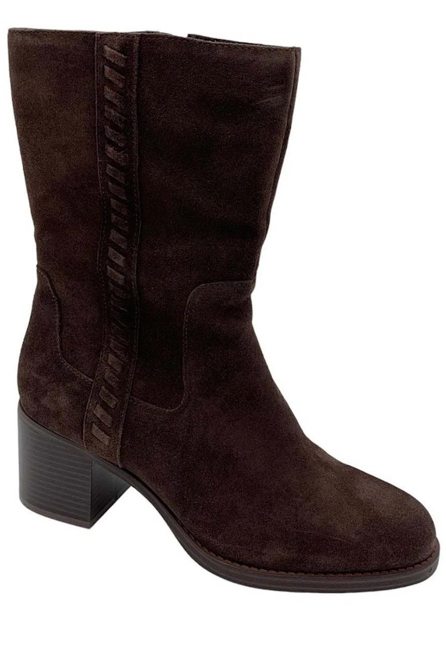 Vince Camuto Water Repellent Mid Shaft Suede Boots Zelcinna Root Beer - Medium